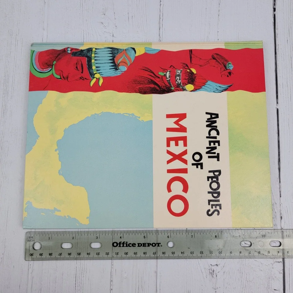 Vintage Ancient Peoples of Mexico Franklin Publications 1962 Color Fold Out Page